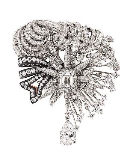 Брошь Salon d'Apollon, белое и розовое золото, черненое серебро и бриллианты, Dior Haute Joaillerie