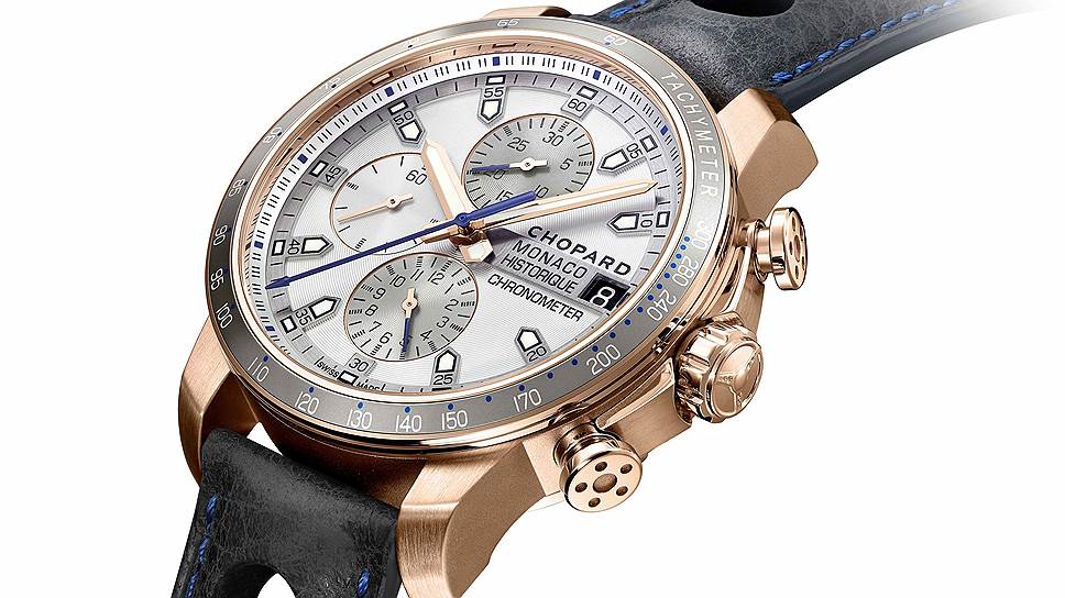 Chopard Grand Prix de Monaco Historique 216 Race Edition. Сертифицированный COSC автоматический хронометр с тахиметрической шкалой на кольце циферблата. Дата на отметке "3 часа", рядом с надписью Monaco Historique. На задней крышке — эмблема Автомобильного клуба Монако. Резерв хода 46 часов. Корпус 44,5 мм. 500 экземпляров в стали и титане, 100 экземпляров в золоте