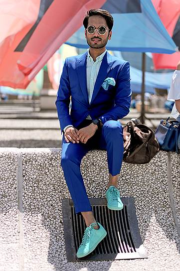Посетители выставки мужской моды Pitti Uomo