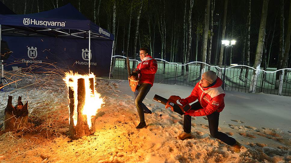 Вечером первого дня участников согрела Husqvarna