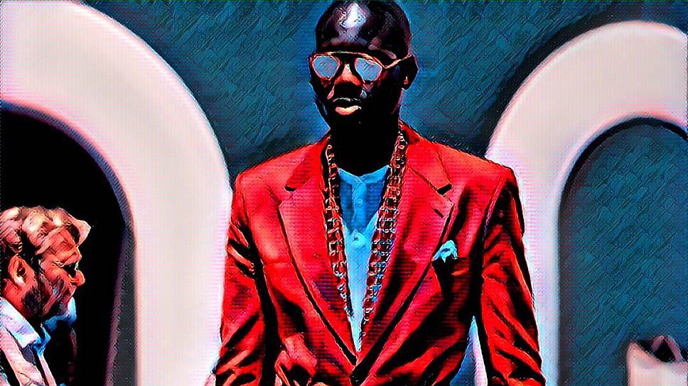 Фотография посетителя выставки мужской моды Pitti Uomo 2016, обработанная в приложении Prisma