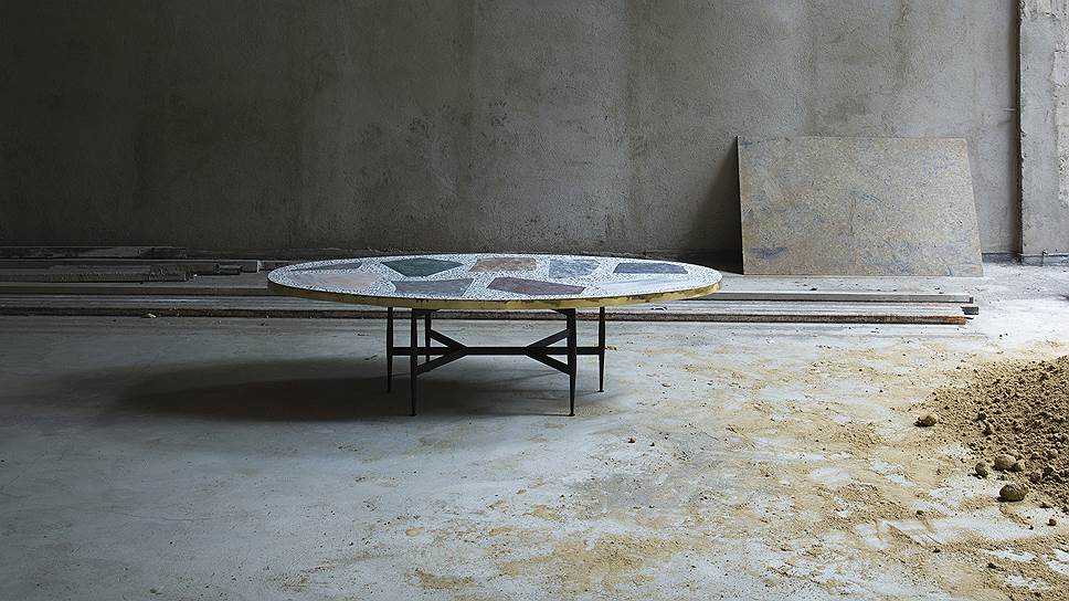 Стол Magic Stone Coffee Table, сталь, терраццо