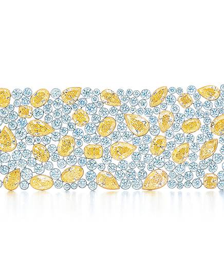Tiffany & Co., браслет, платина, золото, желтые и бесцветные бриллианты