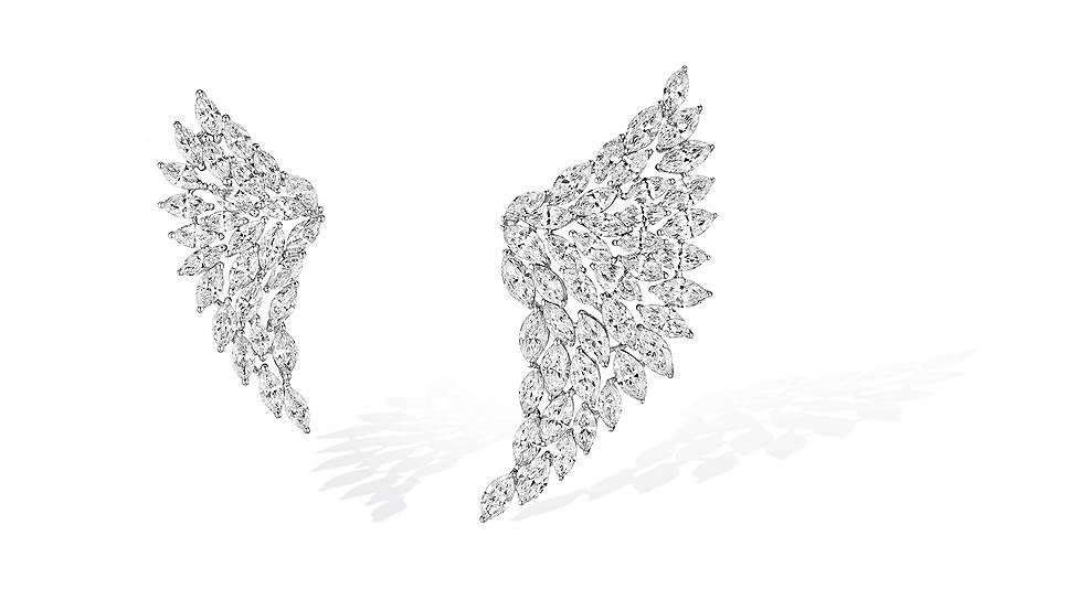 Messika, серьги Swan, белое золото, бриллианты