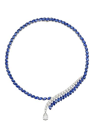 Piaget, колье Extremely Piaget, белое золото, сапфиры, бриллианты