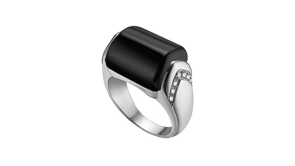 Bulgari, кольцо Musa, белое золото, оникс, бриллианты