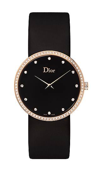 Dior Horlogerie, часы La D de Dior, розовое золото, бриллианты, оникс
