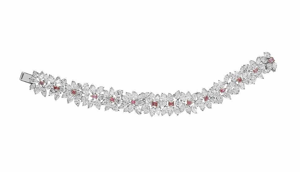 Chopard, браслет High Jewellery, белое и розовое золото, бриллианты