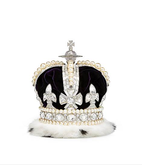 Корона из коллекции осень-зима 2000/01, Vivienne Westwood Gold Label, белое и желтое золото, бархат, кристаллы Swarovski, искусственный жемчуг, искусственный мех