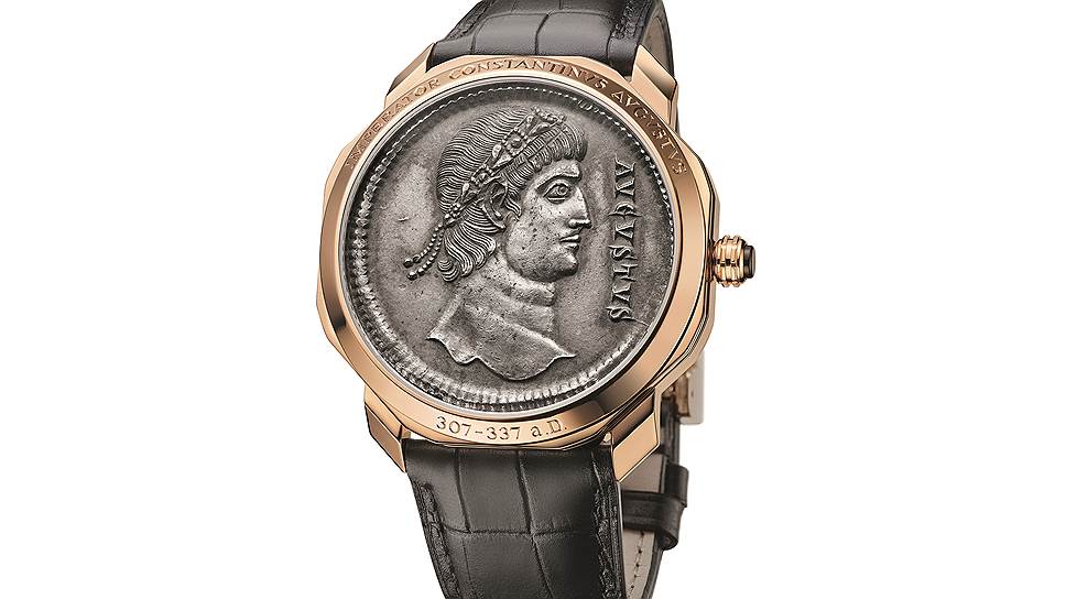 Часы Octo Finissimo Tourbillon Monete, механизм с ручным заводом, розовое золото с черной керамической вставкой, ремешок из кожи аллигатора