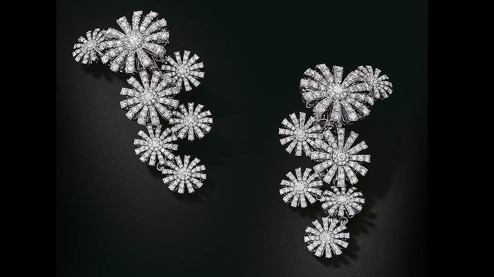 Серьги Margherita, белое золото, бриллианты, 2017 год