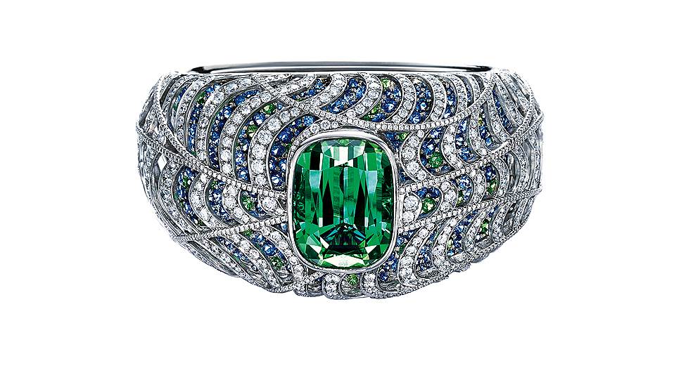 Браслет Tiffany Prism, платина, турмалин (45,44 карата), цавориты, сапфиры, бриллианты, 2016 год