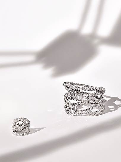 Кольцо и браслет Sparkling Lines, белое золото, бриллианты