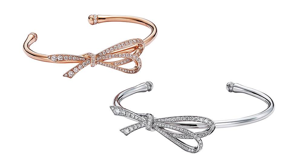 Tiffany&Co, браслет Bow, розовое золото, бриллианты