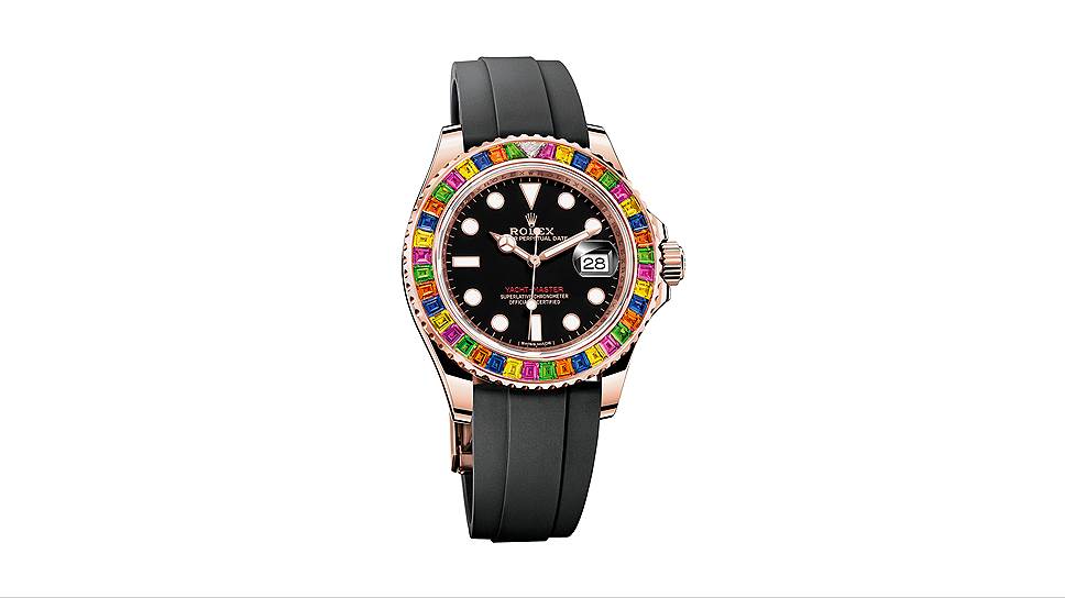Часы Yacht Master 40, розовое золото, сапфиры, Rolex