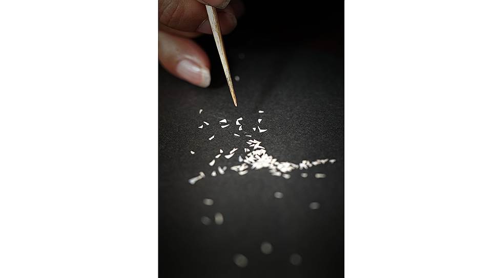 Этапы работы в технике маки-э над украшениями Artistic Feather, коллекция Plume de Chanel, Chanel Fine Jewelry