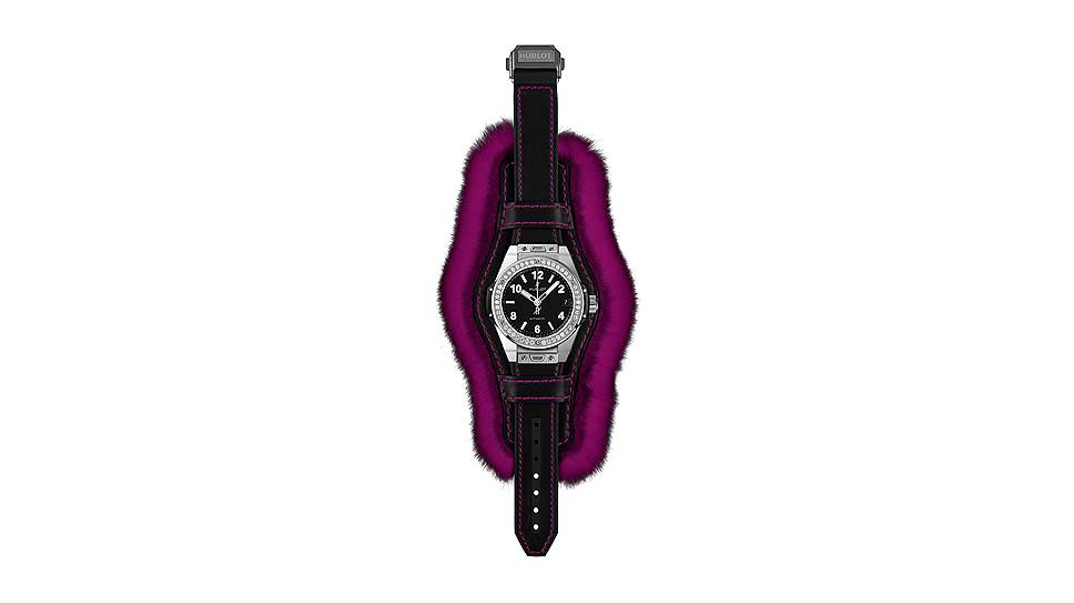 One Click Cuddly Cuff, сталь, титан, бриллианты, кожа, каучук, мех орилага