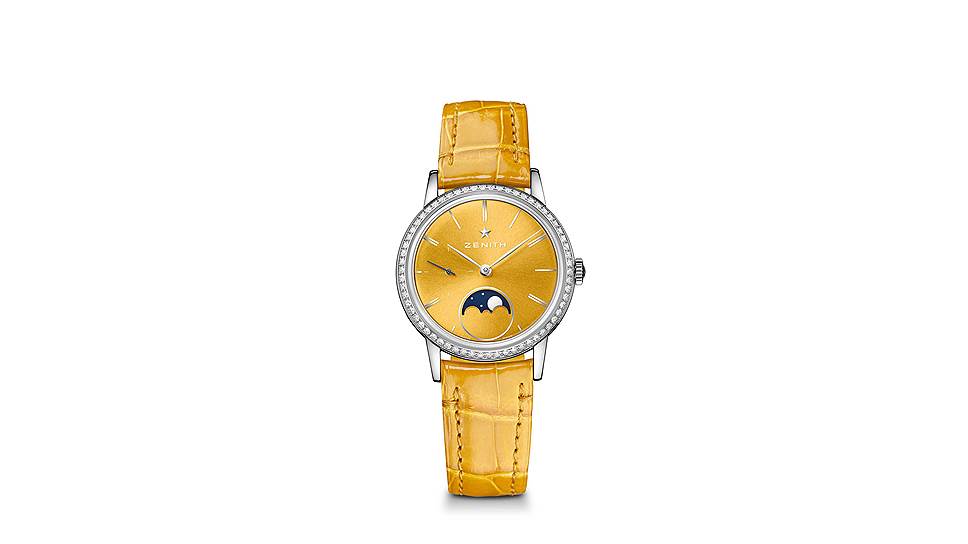 Elite Lady Moonphase, сталь, бриллианты, кожа аллигатора