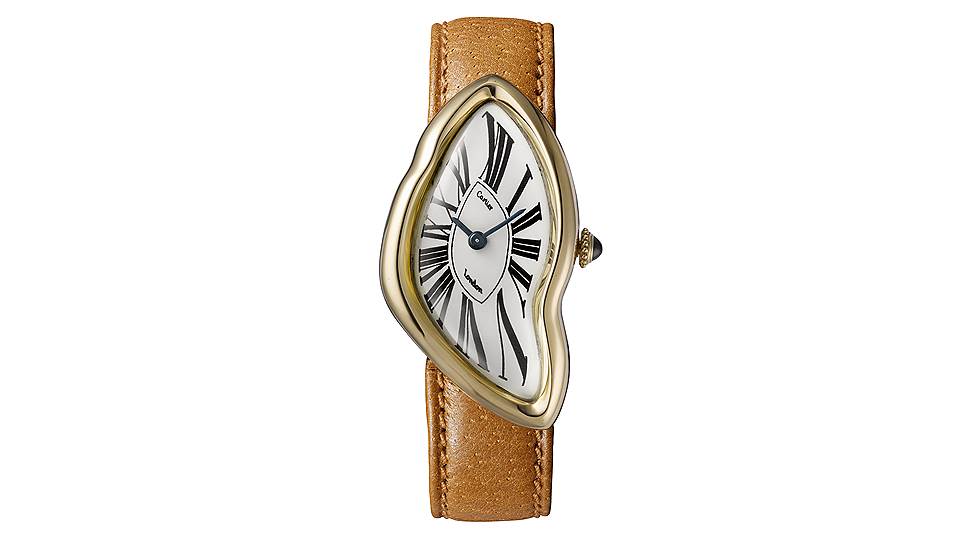 Cartier Crash London, желтое золото, кожа, Cartier Collection, 1967 год