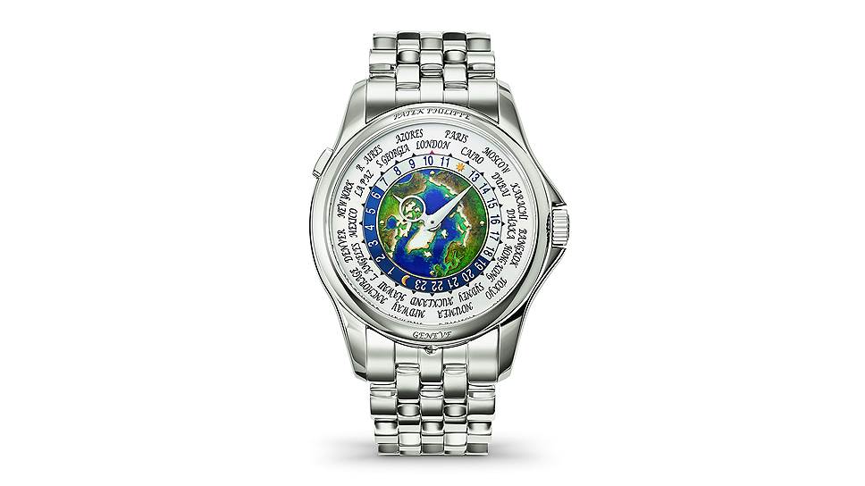 5131/1P World Time, платина, эмаль, 39,5 мм, механизм с автоподзаводом
