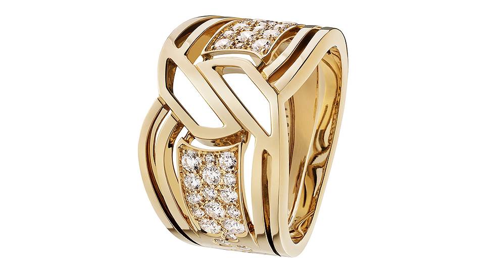 Кольцо My Golden Link, желтое золото, бриллианты 