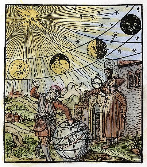 "Фазы Луны". Гравюра на дереве, Ганс Гольбейн Младший, Базель, 1534 год
