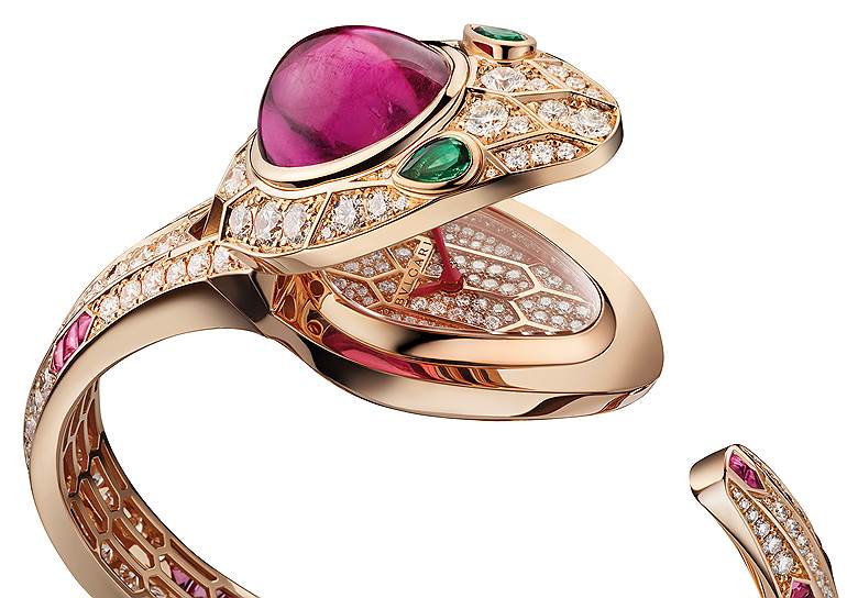 Serpenti, розовое золото, турмалин, изумруды, бриллианты