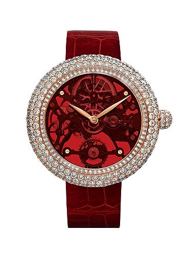 Jacob & Co., часы Northern Lights Rose Gold Red Dial, , розовое золото, бриллианты, корпус 44 мм, механизм с ручным заводом