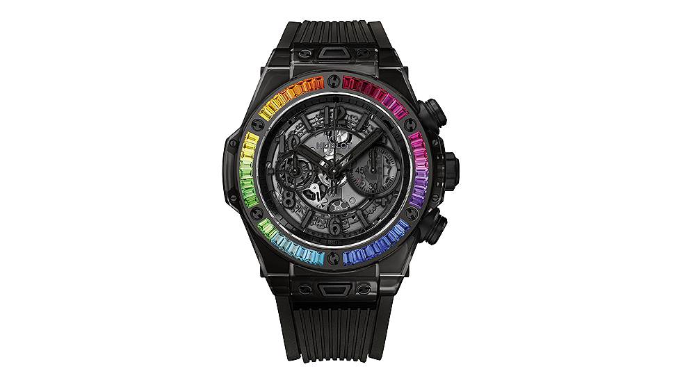 Big Bang Unico All Black Sapphire Rainbow, сапфир, разноцветные сапфиры, рубины, топазы, цавориты