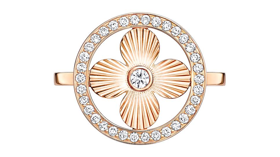 Кольцо Diamond Blossom, розовое золото, бриллианты