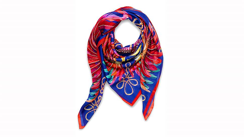 Платок LALIQUE Imperial Feathers из смеси кашемира и шелка