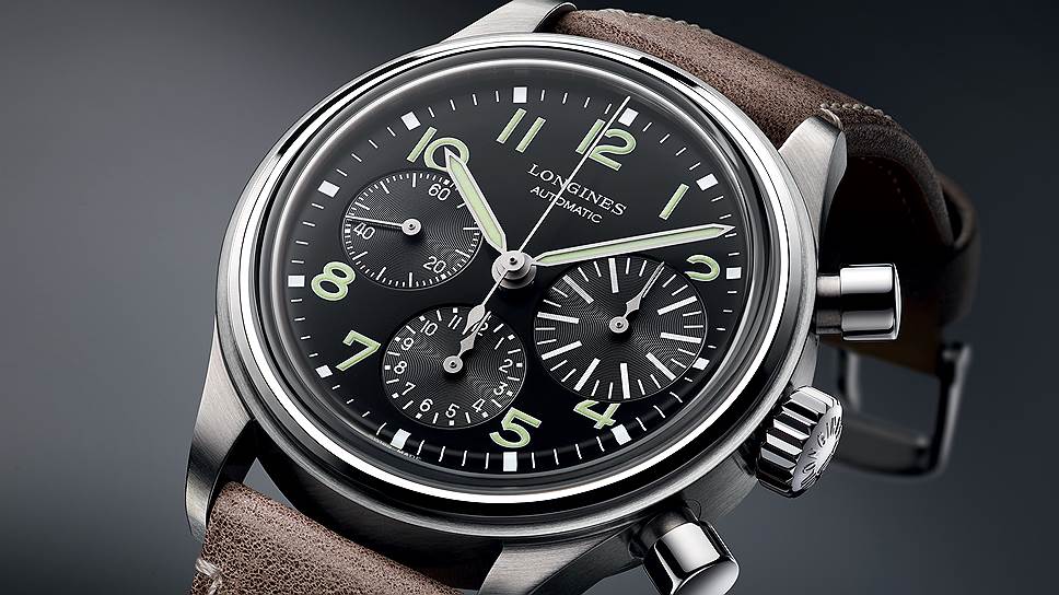 Часы Avigation Big Eye, сталь, 41 мм, механизм с ручным подзаводом, Longines