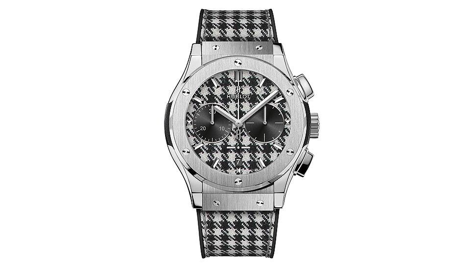 Chronograph Italia Independent Pieds-De-Poule King Gold, титан, ткань Rubinacci, 45 мм, механизм с автоматическим подзаводом  