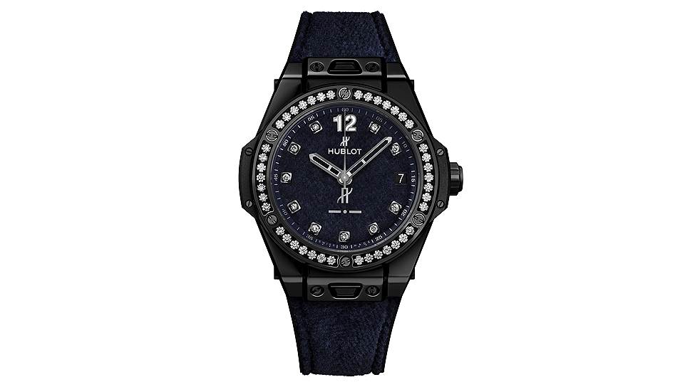 One Click Italia Independent Black Velvet, керамика, бриллианты, бархат, каучук, 39 мм, механизм с ручным подзаводом  