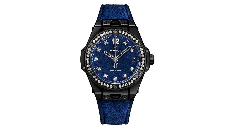 One Click Italia Independent Dark Blue Velvet, керамика, бриллианты, бархат, каучук, 39 мм, механизм с ручным подзаводом  