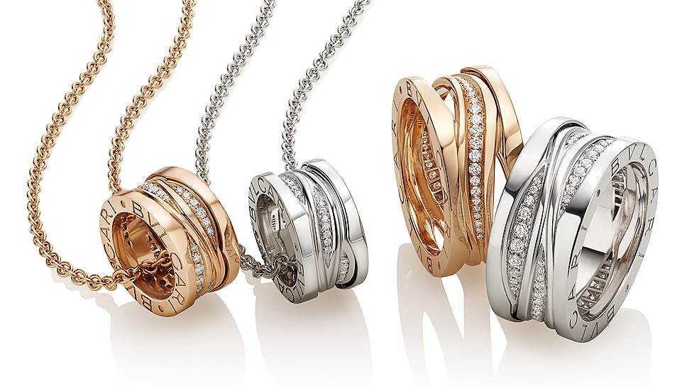 Версии с бриллиантовым паве кольца B.Zero1 Design Legend, созданного Bvlgari в сотрудничестве с Захой Хадид