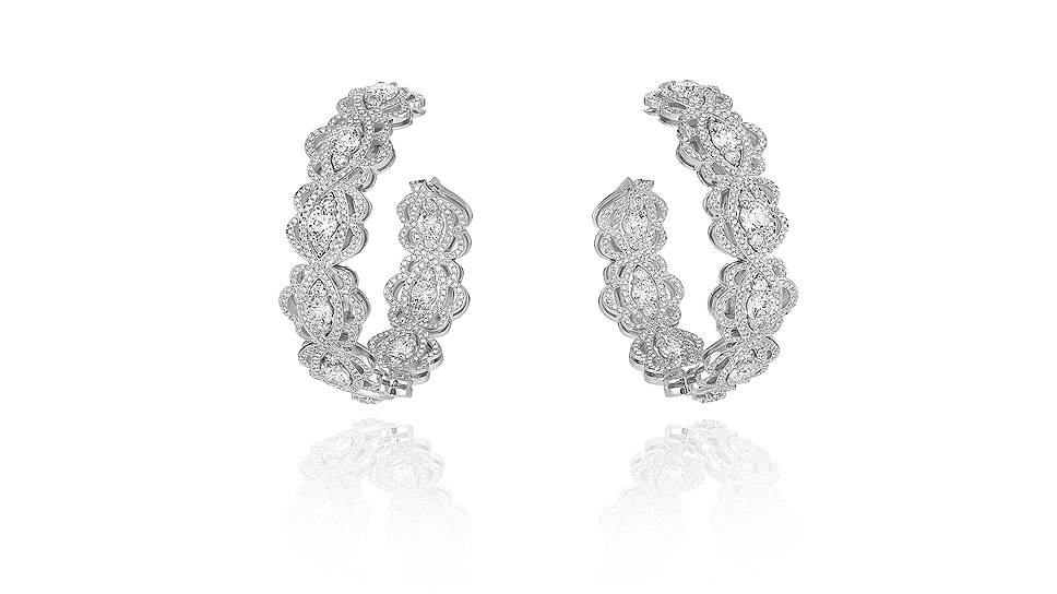 Серьги Chopard Green Carpet, белое золото сертификации Fairmined, бриллианты