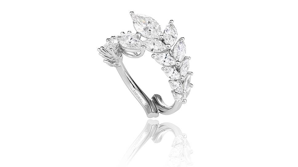 Кольцо Chopard Green Carpet, белое золото сертификации Fairmined, бриллианты огранки "маркиз" (2,8 карата)