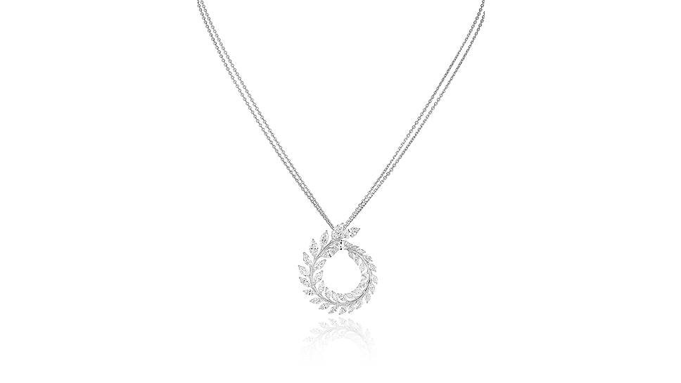 Подвеска Chopard Green Carpet, белое золото сертификации Fairmined, бриллианты огранки "маркиз" (5,6 карата)