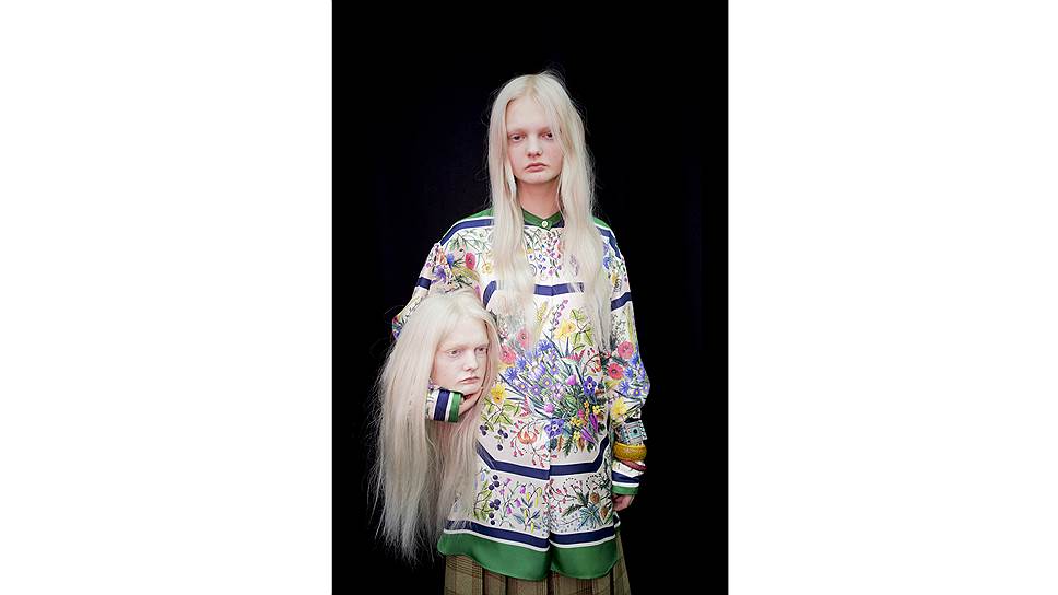 Модели за кулисами показа коллекции Gucci Cyborg ("Киборг") осень-зима 2018/19  