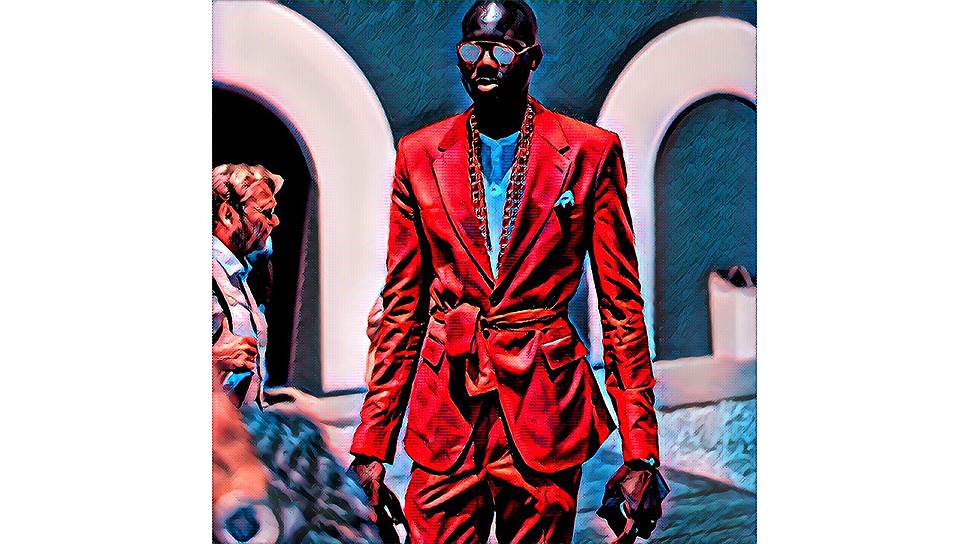 Один из гостей выставки Pitti Uomo во Флоренции  