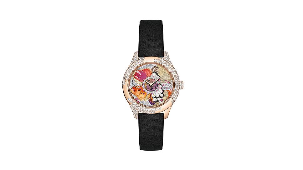 Dior Horlogerie, Grand Bal Jardins Imaginaires, розовое, желтое и белое золото, бриллианты, рубины, сугилиты, 36 мм, механизм с автоматическим подзаводом