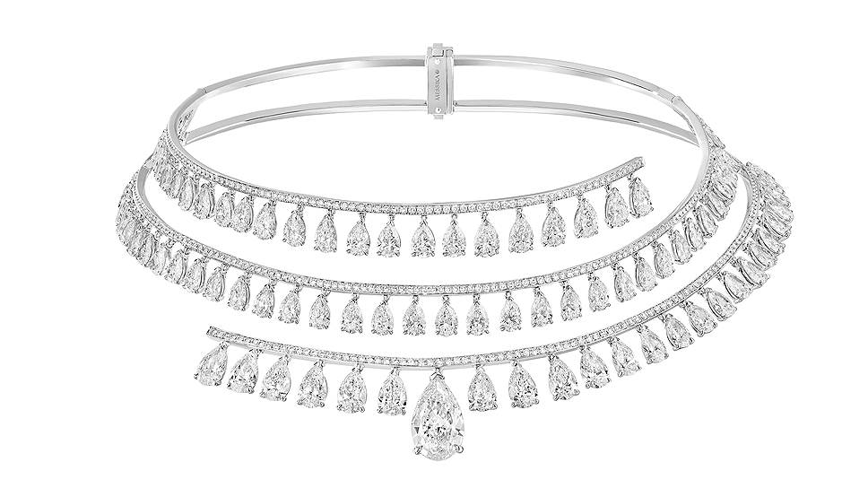 Колье Diamond Whirl, белое золото, бриллианты
