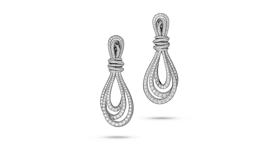Серьги Allegra Classic, белое золото, бриллианты