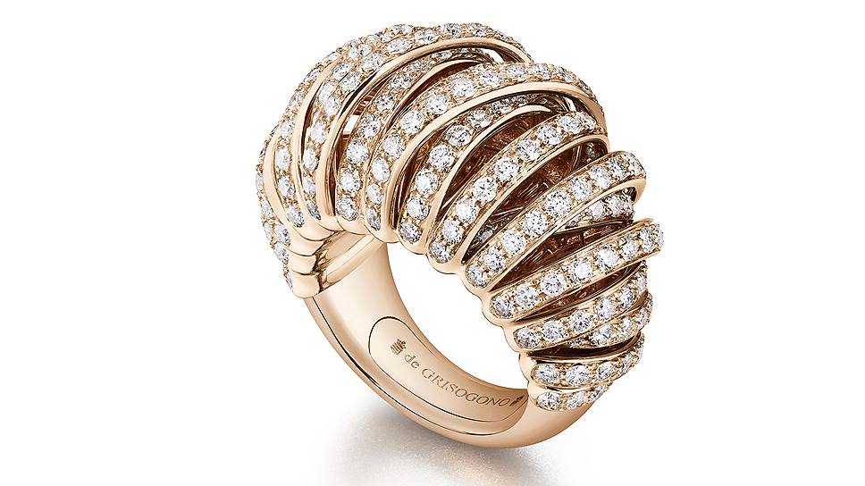 Кольцо Allegra Glow, розовое золото, бриллианты