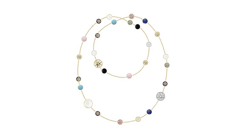 Dior Joaillerie, сотуар Rosedes Vents, желтое и розовое золото, бриллианты, ляпис-лазурь, перламутр, оникс, розовый опал, бирюза 