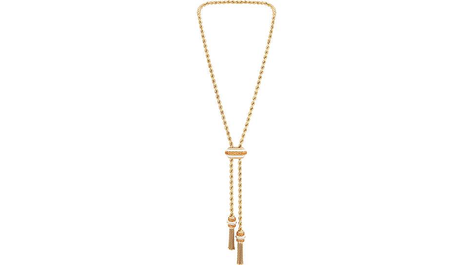 Van Cleef & Arpels, сотуар Liane, желтое золото, спессартиты, белый агат  
