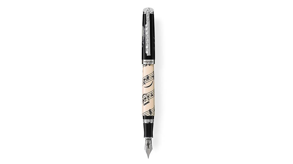 Montegrappa, перьевая ручка "Чайковский", смола, бриллиант, белое золото