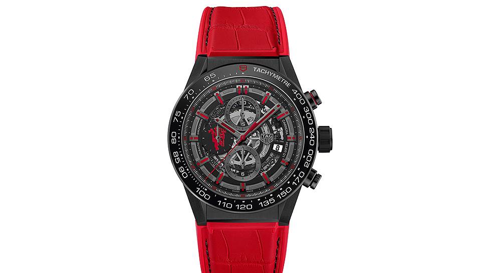 Tag Heuer, Carrera Heuer 01 Manchester United Red Devil, сталь, керамика, 45 мм, механизм с автоматическим подзаводом  