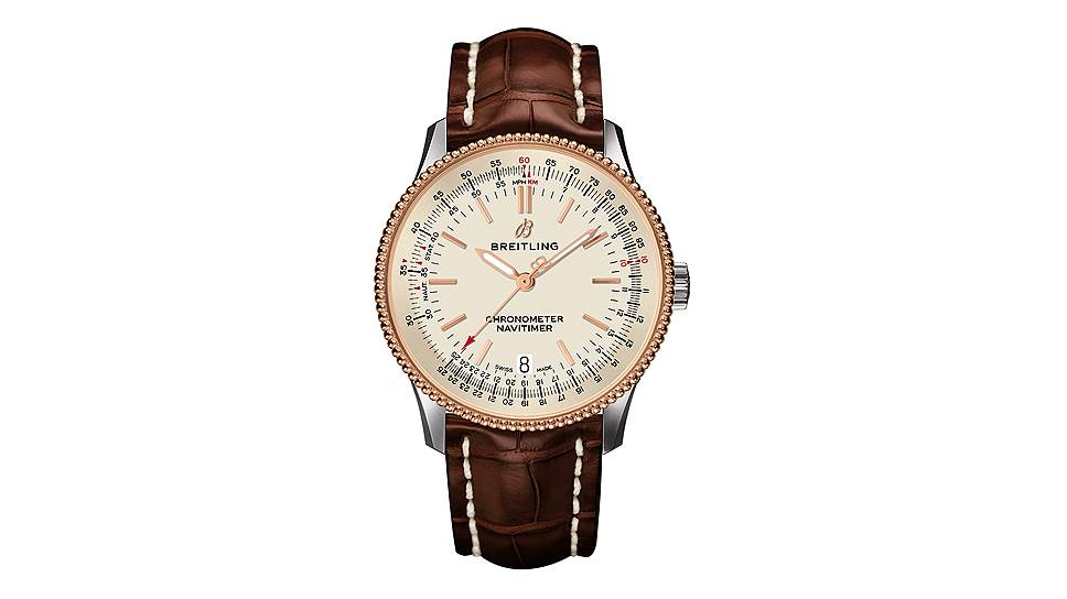 Navitimer 1 Automatic 38, сталь, розовое золото, 38 мм, механизм Breitling 17 с автоматическим подзаводом